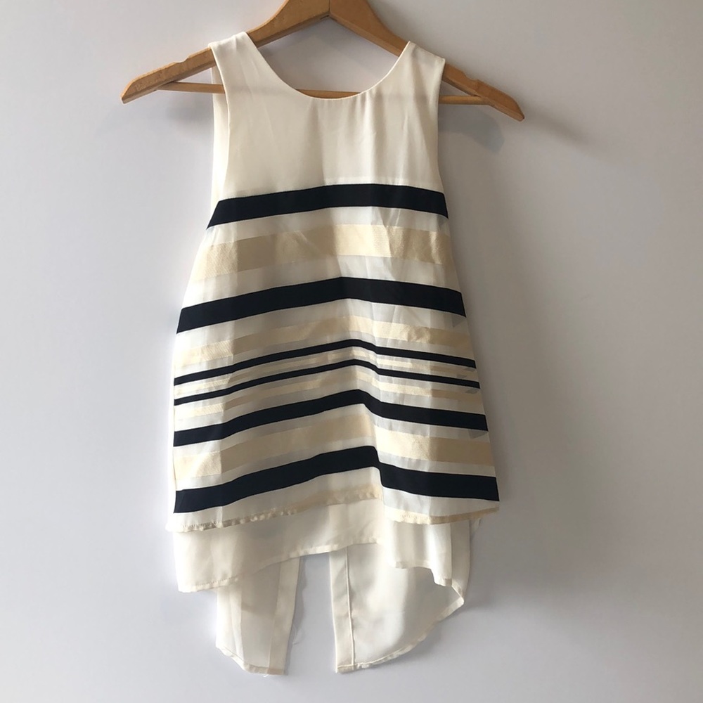 Ivory and black dress top